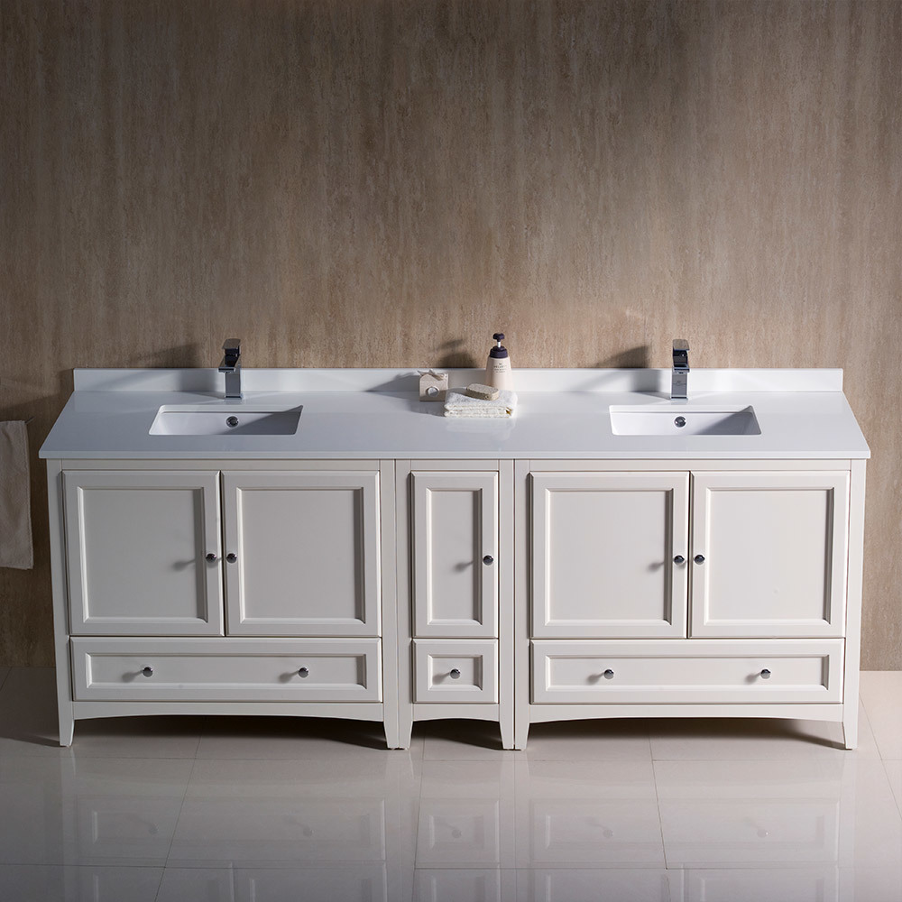 70 double sink vanity Fresca Bathroom Vanities Antique White Traditional