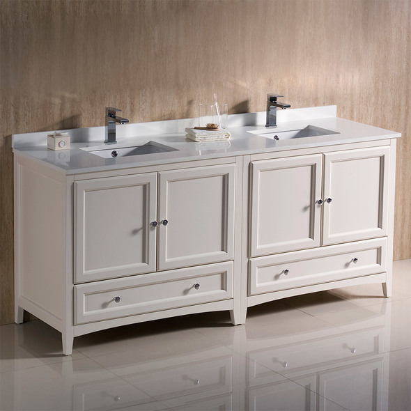 two vanities side by side Fresca Antique White Traditional
