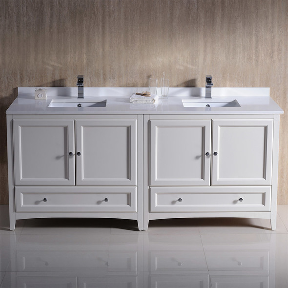two vanities side by side Fresca Antique White Traditional