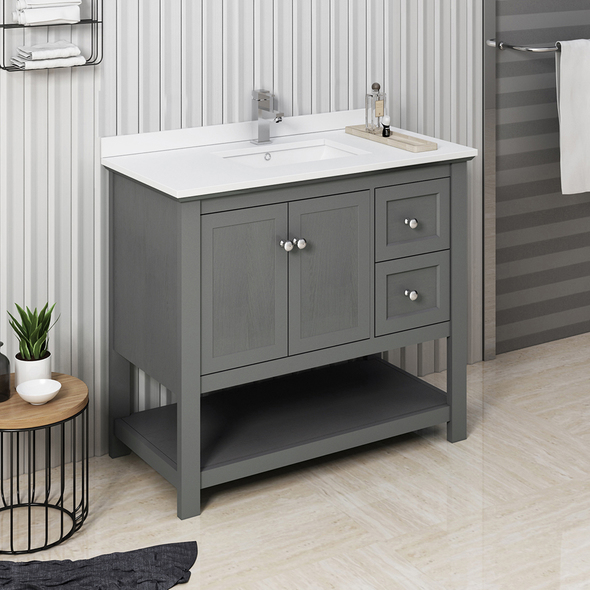 bathroom vanity unit and sink Fresca Gray Wood Veneer