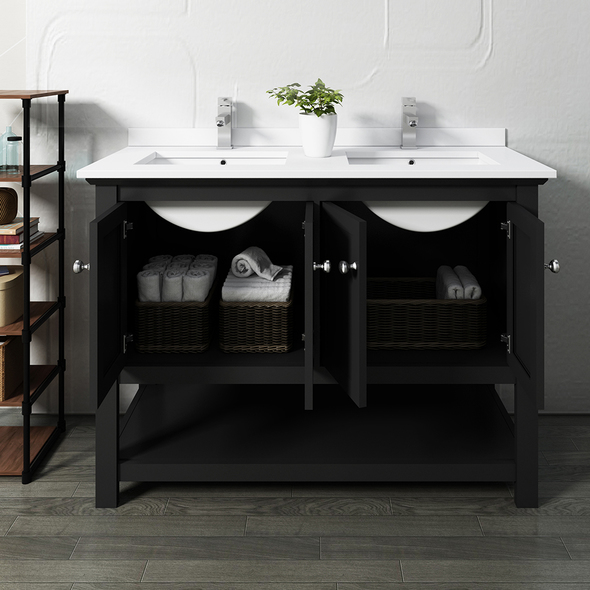small wooden bathroom cabinet Fresca Black