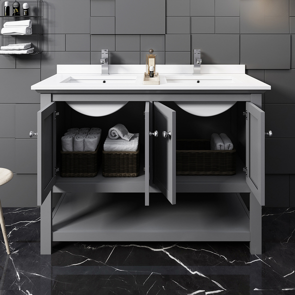 double bathroom cabinets Fresca Gray