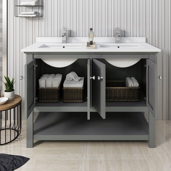 small corner sink with cabinet Fresca Gray Wood Veneer