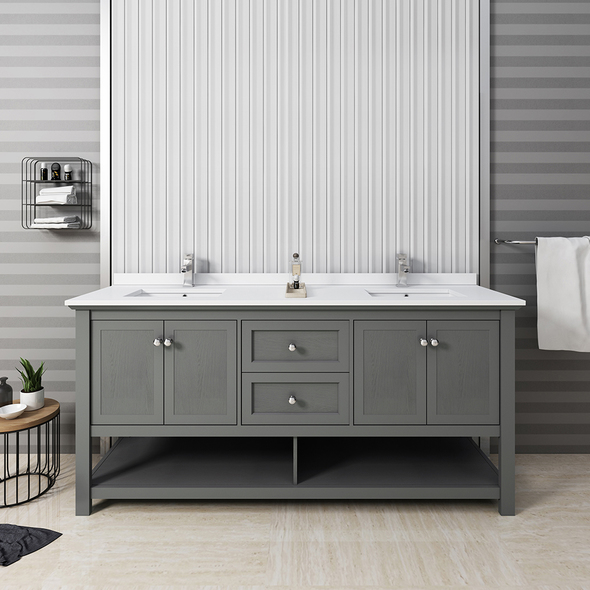 affordable bathroom vanity with sink Fresca Gray Wood Veneer
