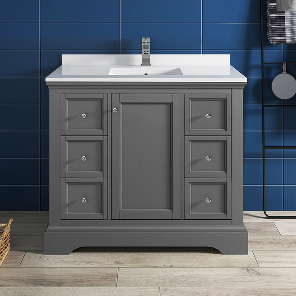 60 inch double sink vanity Fresca Gray (Textured)
