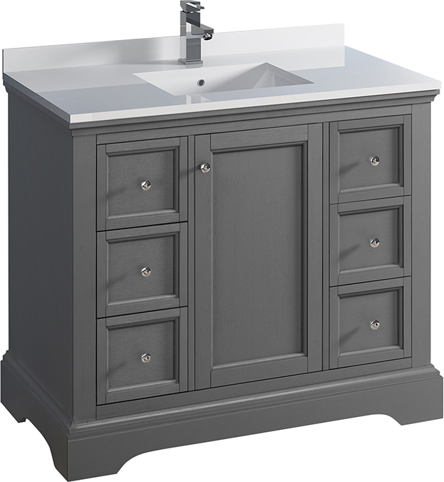 60 inch double sink vanity Fresca Gray (Textured)