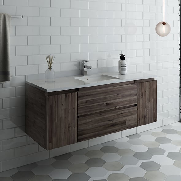 single sink with cabinet Fresca Bathroom Vanities Acacia Wood
