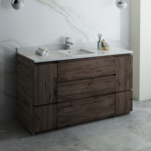 modern wood vanity bathroom Fresca Acacia Wood