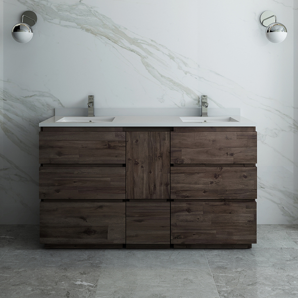 furniture vanity sink Fresca Bathroom Vanities Acacia Wood