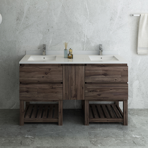 modern oak vanity Fresca Bathroom Vanities Acacia Wood
