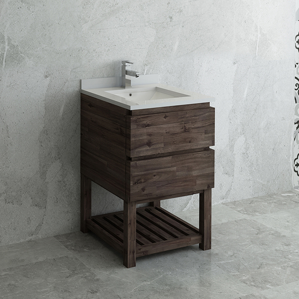 quartz countertops bathroom vanity Fresca Acacia Wood