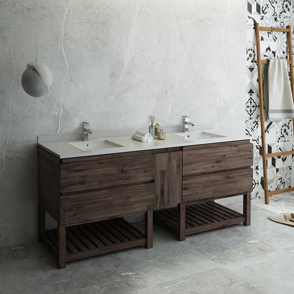 antique sink vanity Fresca Bathroom Vanities Acacia Wood