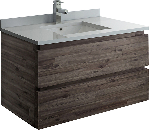 72 inch double sink vanity with top Fresca Acacia Wood