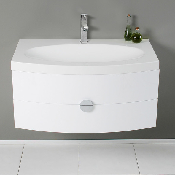 30 bathroom vanities with tops Fresca White Modern