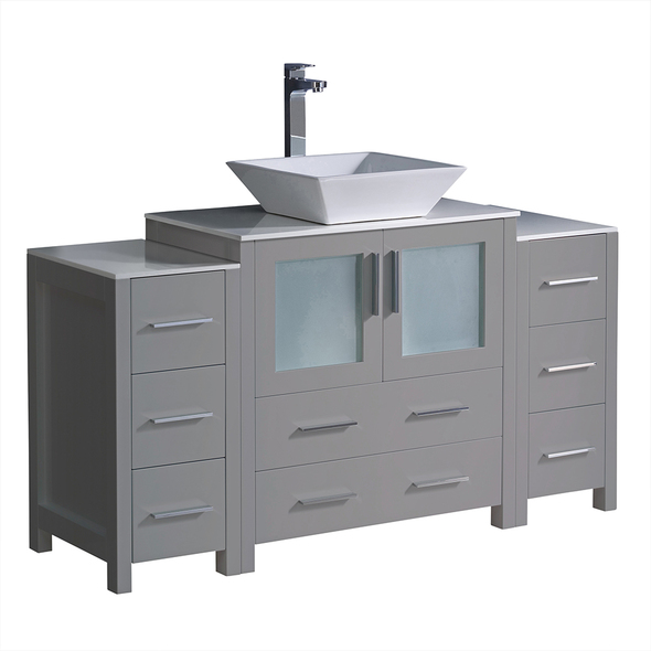 large double sink vanity Fresca Gray