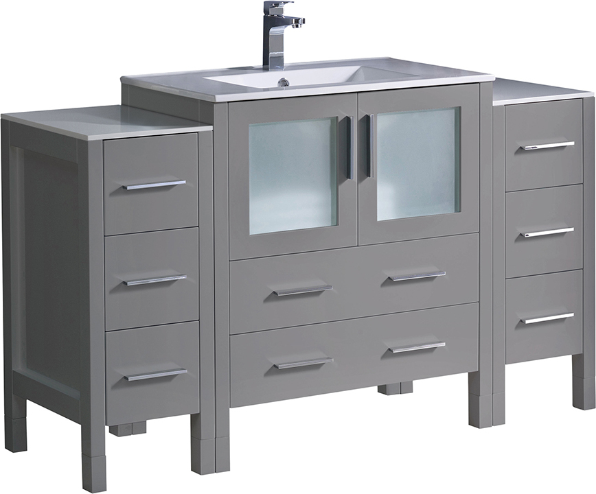 large double sink vanity Fresca Gray