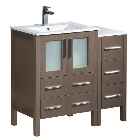 double sink bathroom vanity sizes Fresca Gray Oak Modern