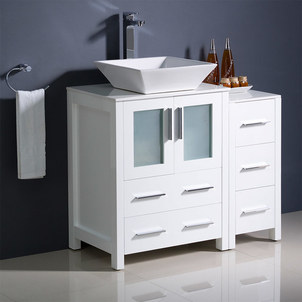 two sink bathroom vanity Fresca White Modern
