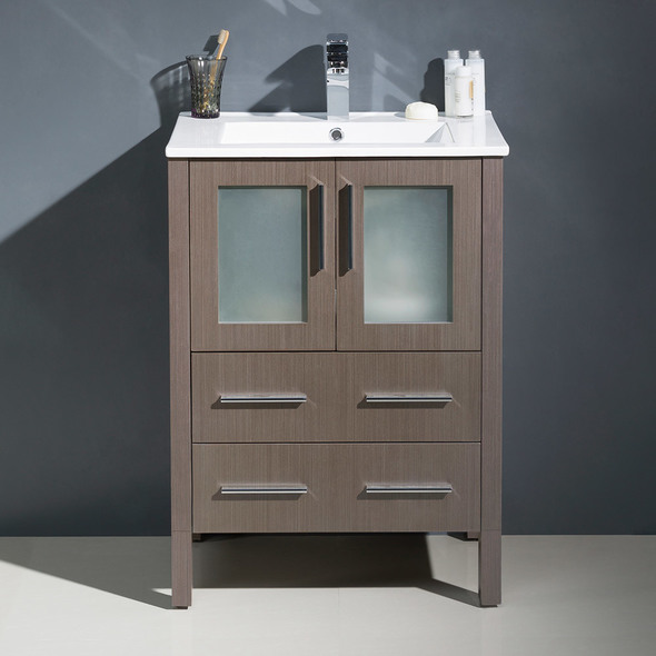 lowes bathroom vanity and sink Fresca Bathroom Vanities Gray Oak Modern