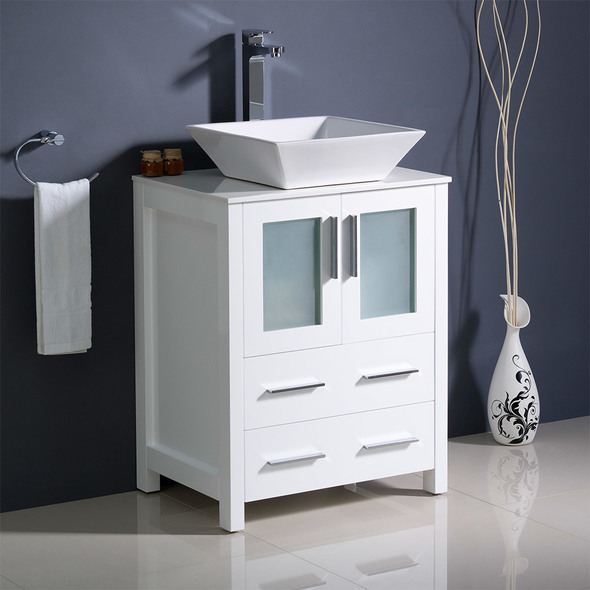 custom made bathroom vanity Fresca White Modern
