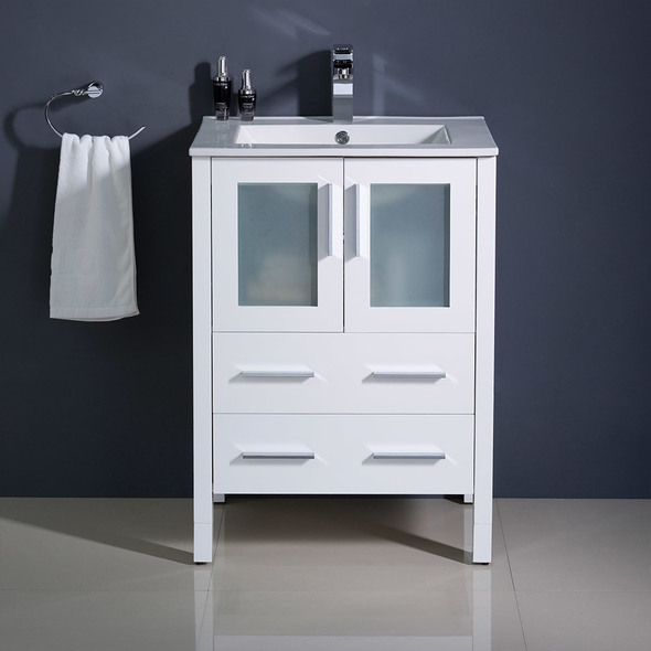 bathroom double basin cabinets Fresca White Modern