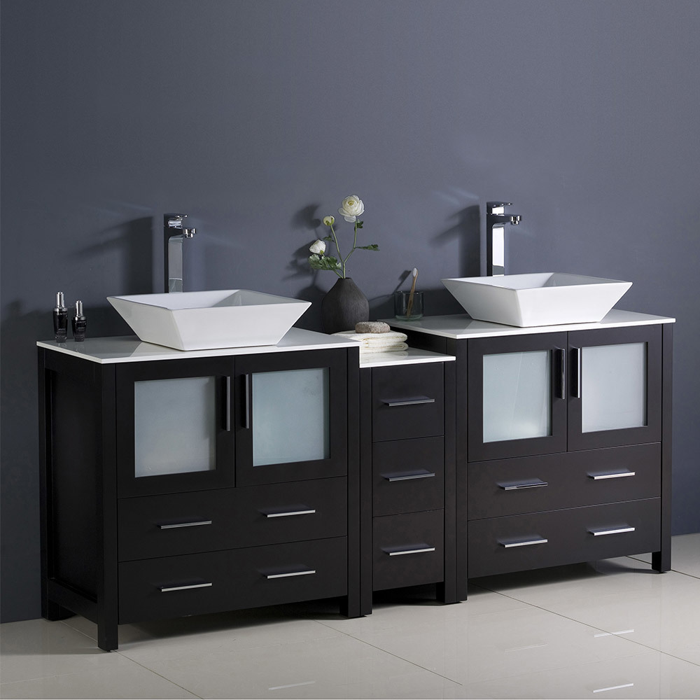 90 double sink vanity Fresca Bathroom Vanities Espresso Modern