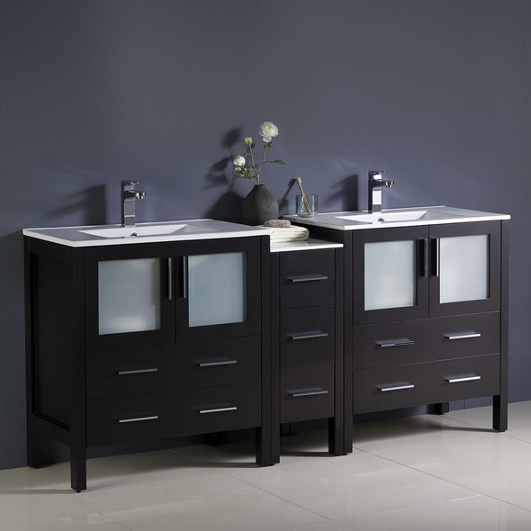 90 double sink vanity Fresca Bathroom Vanities Espresso Modern