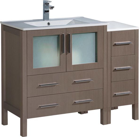 40 inch bathroom vanity without top Fresca Gray Oak Modern