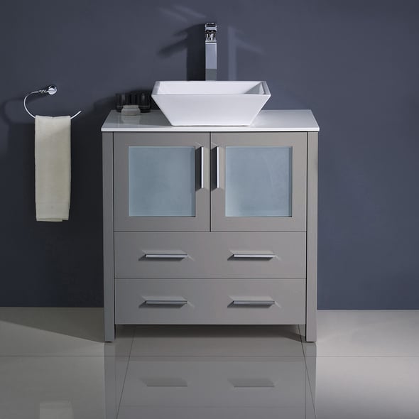 30 inch bathroom vanity base Fresca Gray