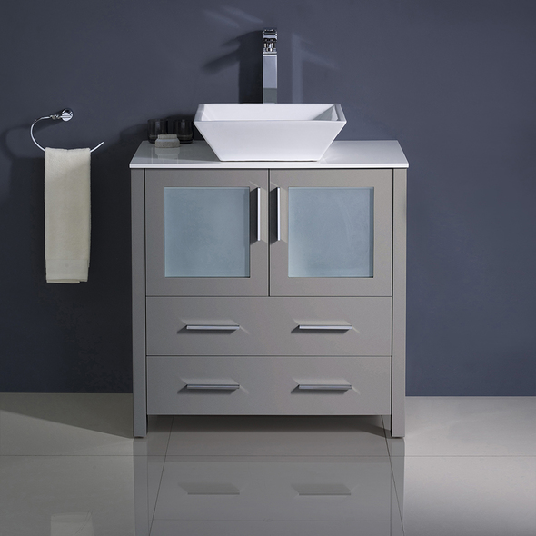 modern bathroom countertops Fresca Gray