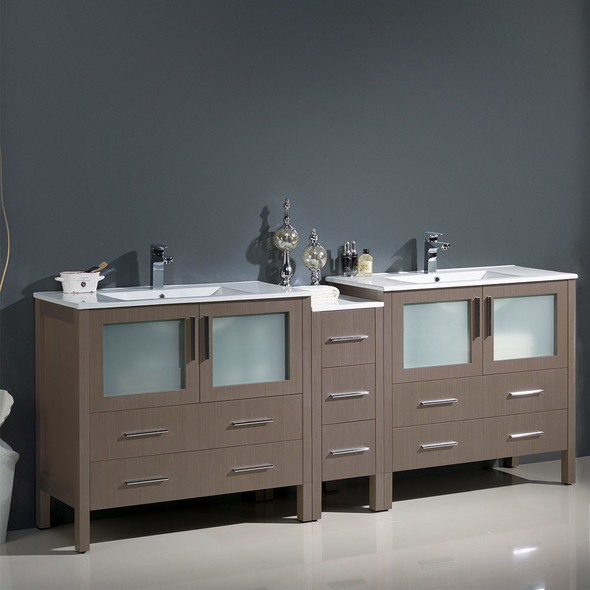 used bathroom vanity units Fresca Gray Oak Modern