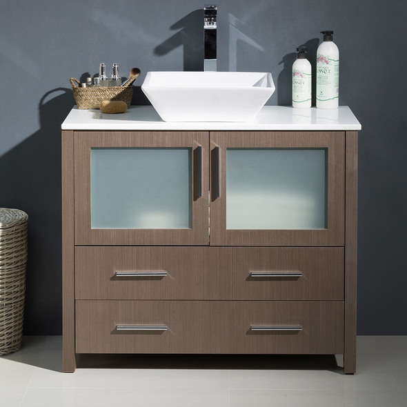 2 vanity bathroom ideas Fresca Gray Oak Modern