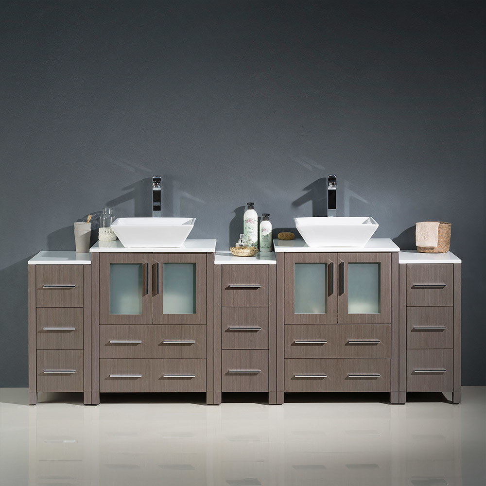 small corner vanity unit Fresca Gray Oak Modern