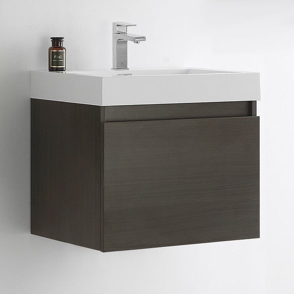 rustic double bathroom vanity Fresca Gray Oak Modern