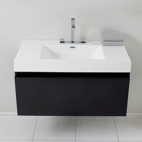modern white oak bathroom vanity Fresca Bathroom Vanities Black Modern