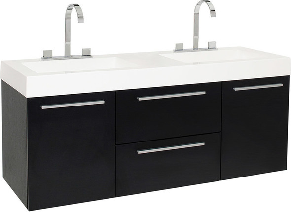 small grey bathroom cabinet Fresca Black Modern