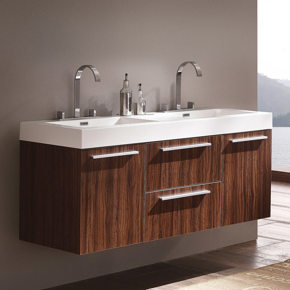 rustic sink cabinet Fresca Walnut Modern