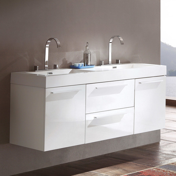 bathroom over the sink cabinets Fresca White Modern
