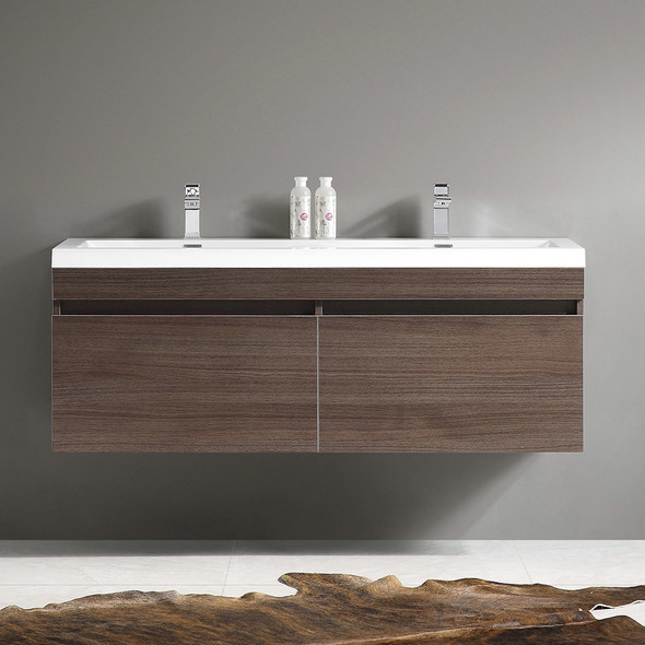 corner vanity basin Fresca Gray Oak Modern