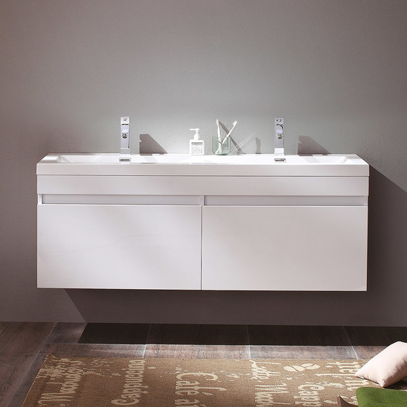 bathroom cabinet and vanity set Fresca White Modern