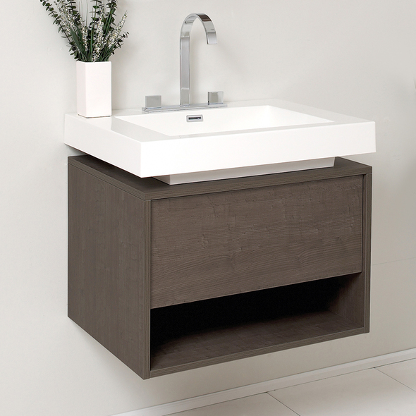 bathroom counter cabinet Fresca Gray Oak Modern
