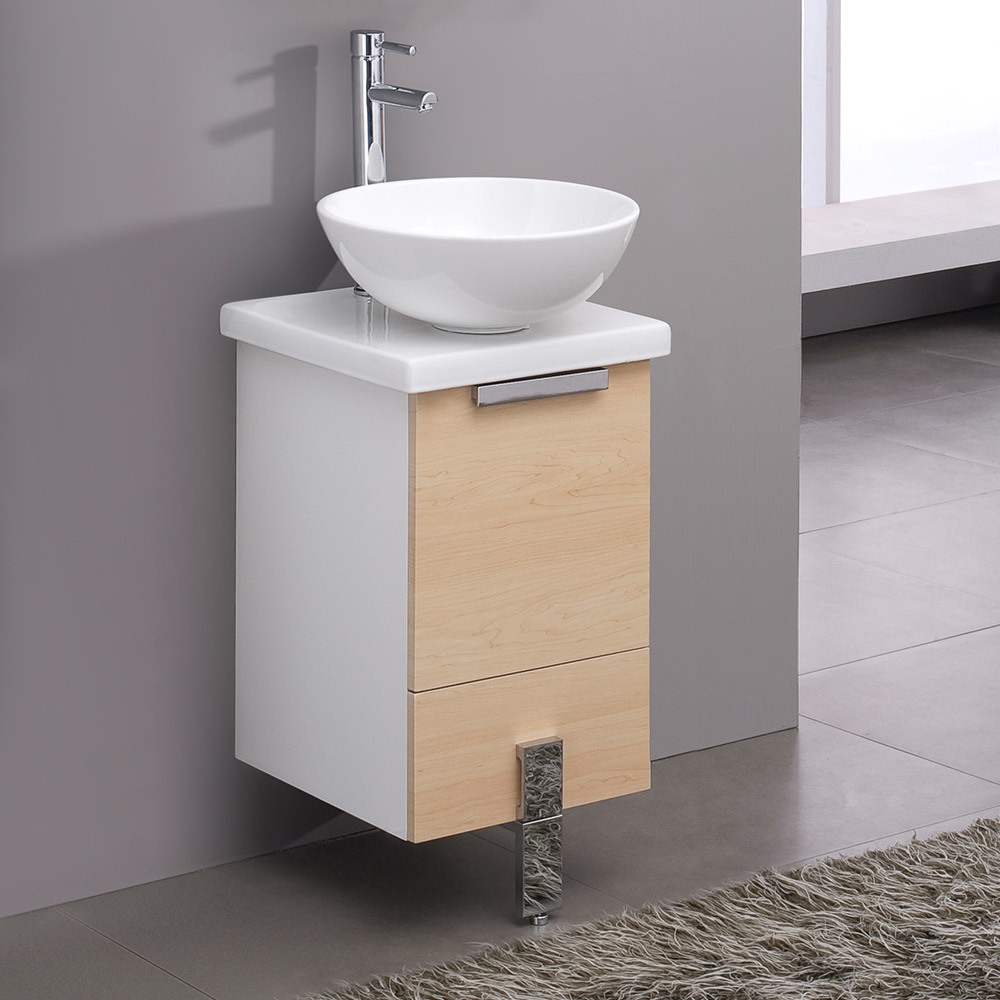 small toilet vanity unit Fresca Light Walnut Modern