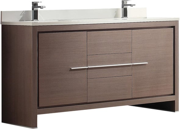 70 double sink vanity top Fresca Bathroom Vanities Gray Oak Modern