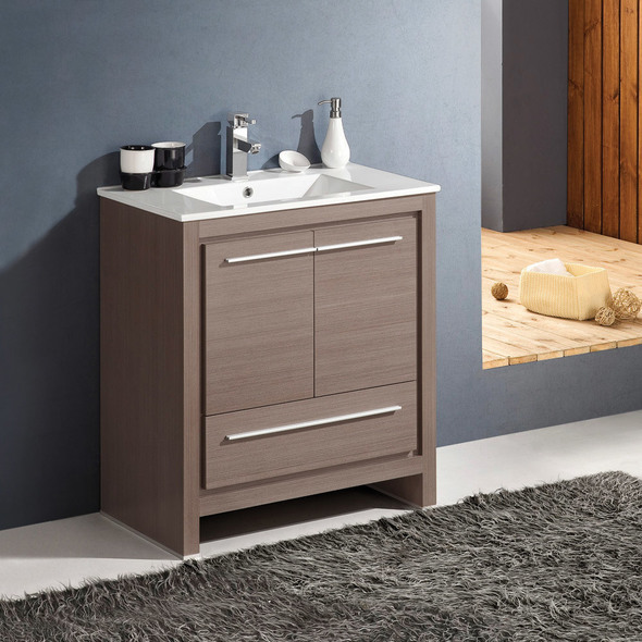 wooden bathroom cabinet Fresca Gray Oak Modern