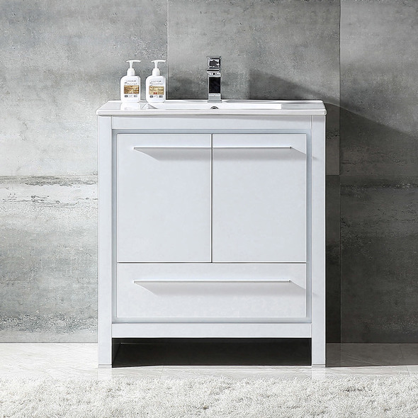 60 bathroom vanity double sink Fresca White Modern