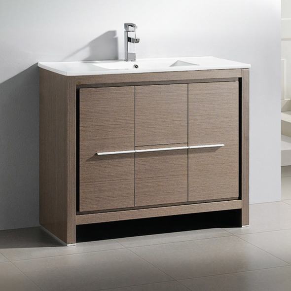 small bathroom vanity with drawers Fresca Gray Oak Modern