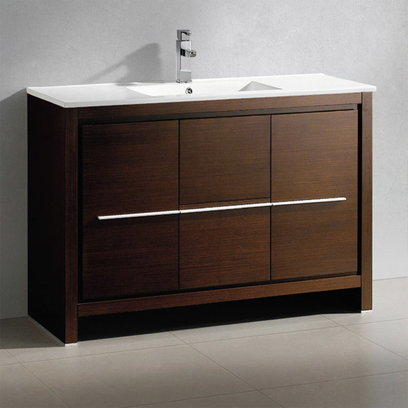 double vanity with storage tower Fresca Wenge Brown Modern