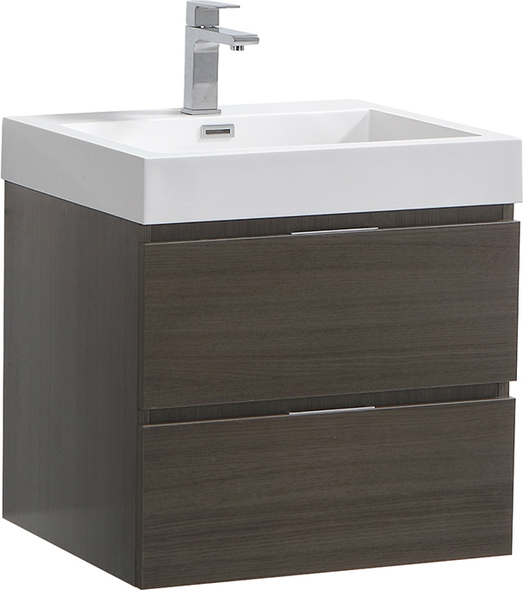 corner basin and vanity unit Fresca Gray Oak