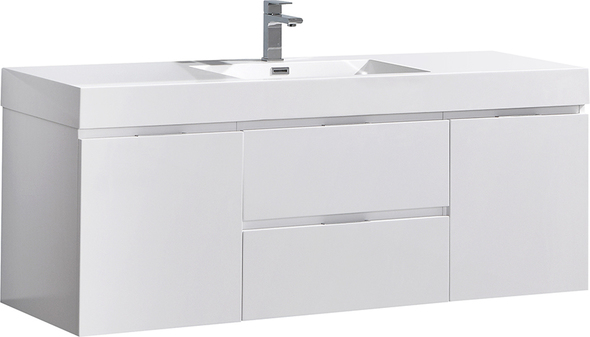 custom double sink vanity Fresca Glossy White