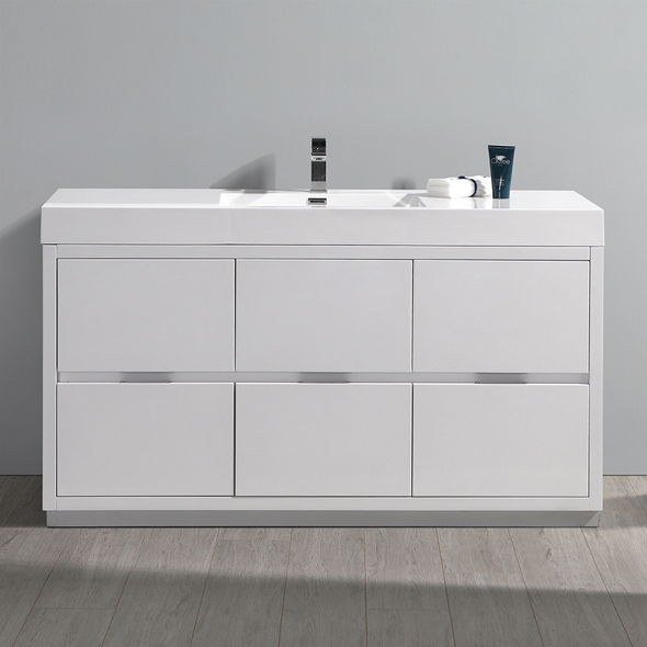 50 double sink vanity Fresca Glossy White